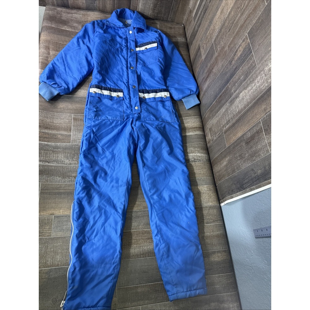 Vintage Montgomery Ward Snowmobile‎ Coverall Outerwear Women's Small(6-8) Blue